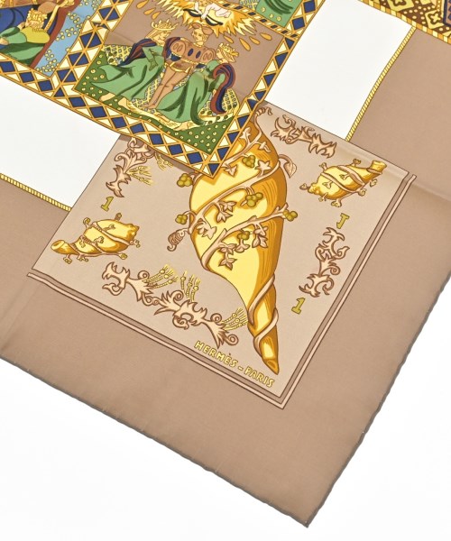 HERMES（エルメス）バンダナ・スカーフ ベージュ サイズ:90 レディース/2200656057184