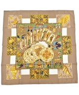 HERMES（エルメス）バンダナ・スカーフ ベージュ サイズ:90 レディース/2200656057184