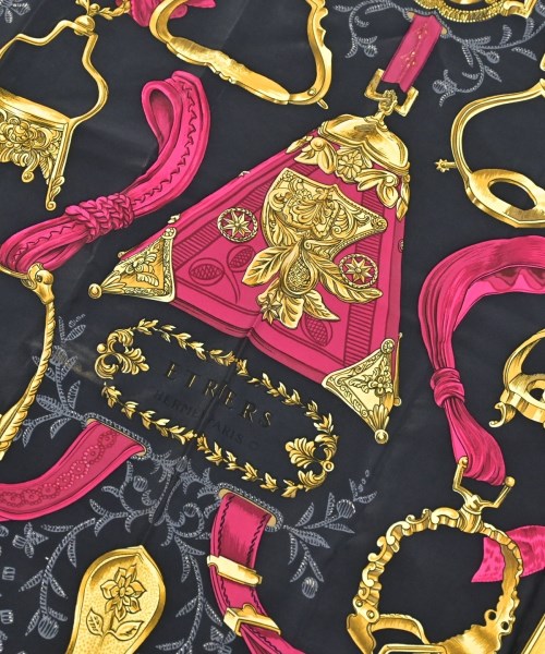 HERMES（エルメス）バンダナ・スカーフ 黒 サイズ:90 レディース/2200656057207