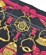 HERMES（エルメス）バンダナ・スカーフ 黒 サイズ:90 レディース/2200656057207