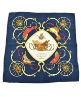 HERMES（エルメス）バンダナ・スカーフ 紺 サイズ:90 レディース/2200656057214
