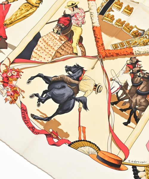 HERMES（エルメス）バンダナ・スカーフ 白 サイズ:90 レディース/2200656057221