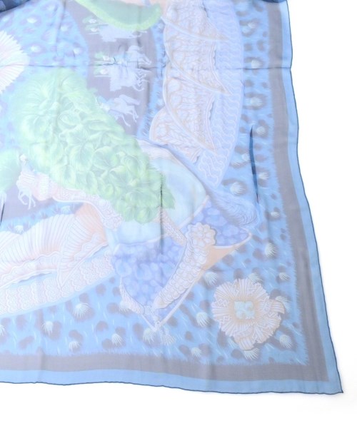 HERMES（エルメス）バンダナ・スカーフ 青 サイズ:140 レディース/2200656780020