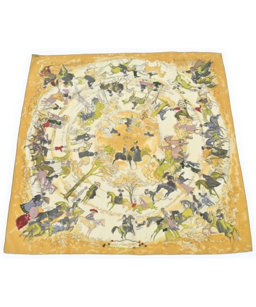 HERMES(エルメス)バンダナ・スカーフ 黄 サイズ:90/2200656861385