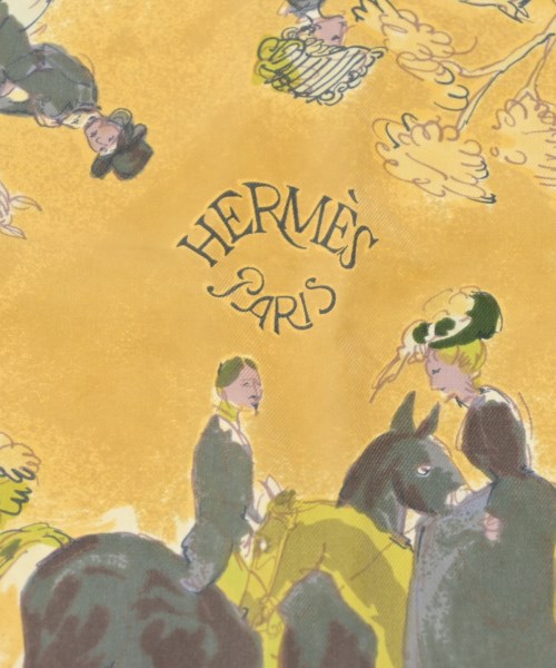 HERMES（エルメス）バンダナ・スカーフ 黄 サイズ:90 レディース/2200656861385