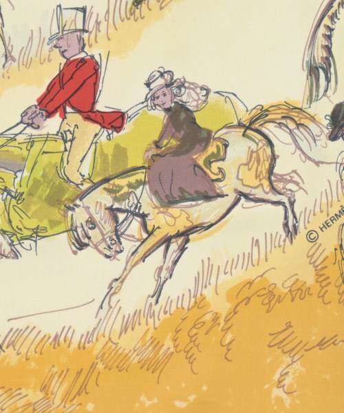 HERMES（エルメス）バンダナ・スカーフ 黄 サイズ:90 レディース/2200656861385