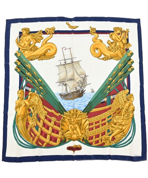 HERMES(エルメス)バンダナ・スカーフ 白 サイズ:90/2200656862399