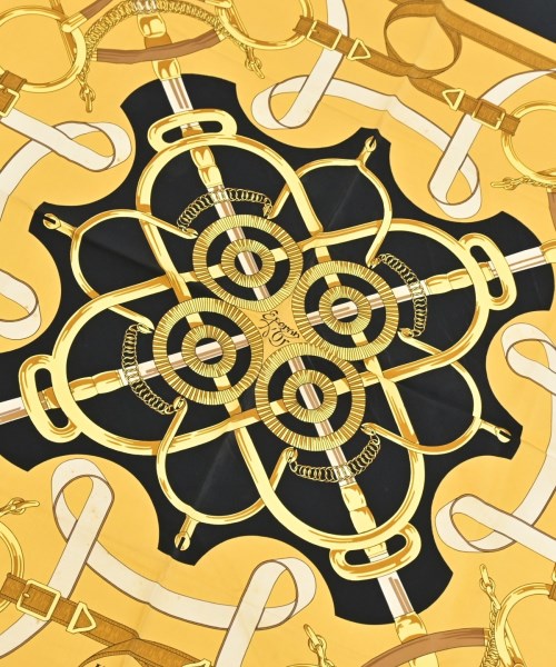 HERMES（エルメス）バンダナ・スカーフ 黄 サイズ:90 レディース/2200656862450