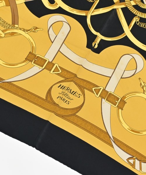 HERMES（エルメス）バンダナ・スカーフ 黄 サイズ:90 レディース/2200656862450