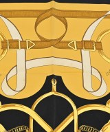 HERMES（エルメス）バンダナ・スカーフ 黄 サイズ:90 レディース/2200656862450