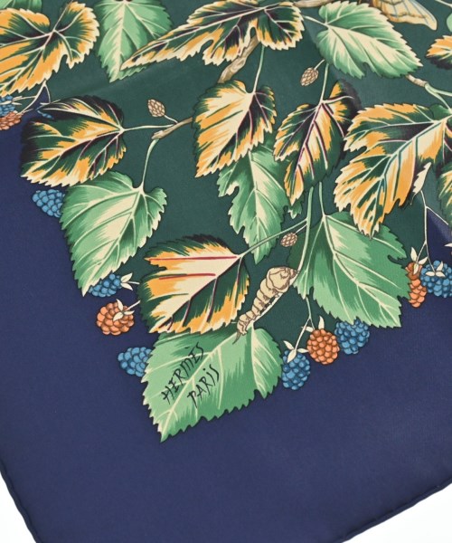 HERMES（エルメス）バンダナ・スカーフ 紺 サイズ:90 レディース/2200659906748