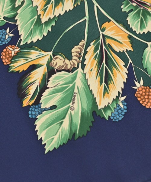 HERMES（エルメス）バンダナ・スカーフ 紺 サイズ:90 レディース/2200659906748