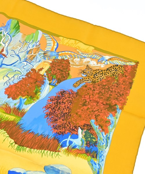 HERMES（エルメス）バンダナ・スカーフ 黄 サイズ:90 レディース/2200659906755