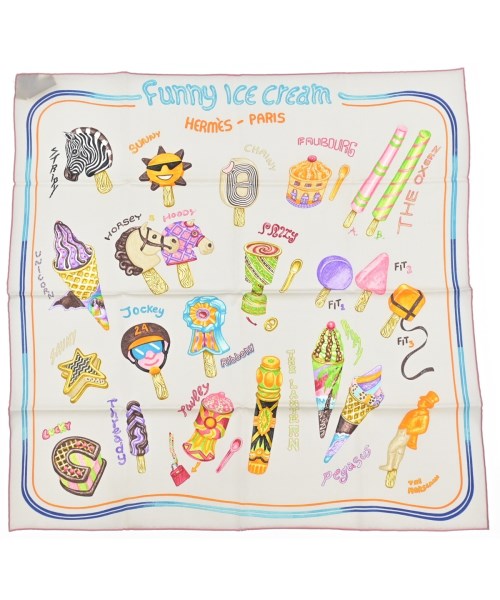 HERMES(エルメス)バンダナ・スカーフ グレー サイズ:70/2200659089168