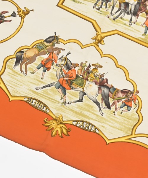 HERMES（エルメス）バンダナ・スカーフ オレンジ サイズ:90 レディース/2200713625462