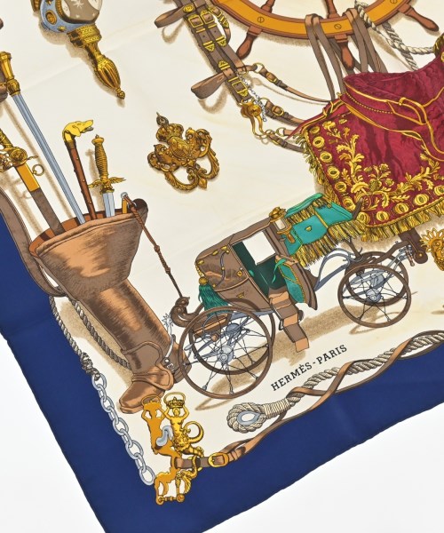HERMES（エルメス）バンダナ・スカーフ 青 サイズ:90 レディース/2200713625530