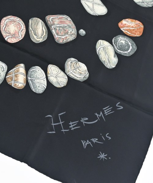 HERMES（エルメス）バンダナ・スカーフ 黒 サイズ:90 レディース/2200713626193