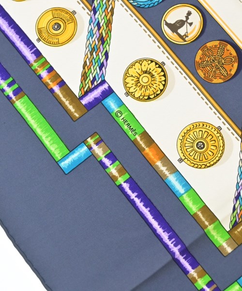 HERMES（エルメス）バンダナ・スカーフ 青 サイズ:90 レディース/2200713626322