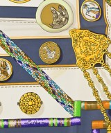 HERMES（エルメス）バンダナ・スカーフ 青 サイズ:90 レディース/2200713626322