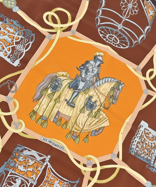 HERMES（エルメス）バンダナ・スカーフ 茶 サイズ:90 レディース/2200713627886