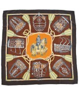 HERMES（エルメス）バンダナ・スカーフ 茶 サイズ:90 レディース/2200713627886