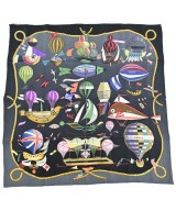 HERMES（エルメス）バンダナ・スカーフ 紺 サイズ:90 レディース/2200713627916