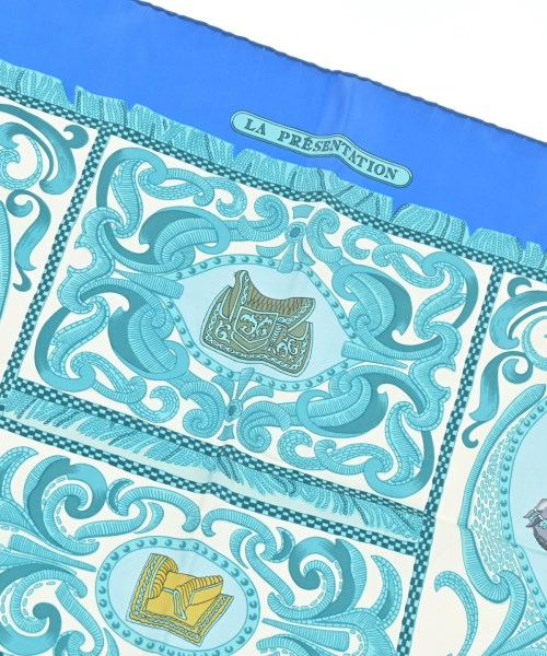 HERMES（エルメス）バンダナ・スカーフ 青 サイズ:90 レディース/2200713629453