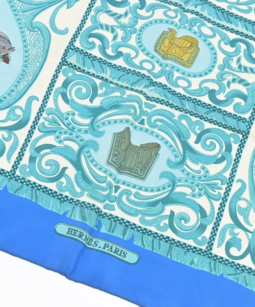 HERMES（エルメス）バンダナ・スカーフ 青 サイズ:90 レディース/2200713629453