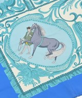 HERMES（エルメス）バンダナ・スカーフ 青 サイズ:90 レディース/2200713629453