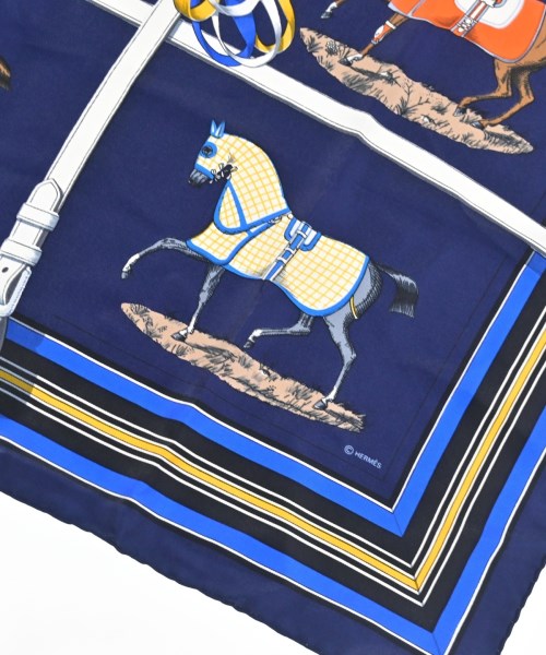 HERMES（エルメス）バンダナ・スカーフ 紺 サイズ:90 レディース/2200713630619