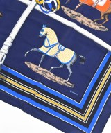HERMES（エルメス）バンダナ・スカーフ 紺 サイズ:90 レディース/2200713630619