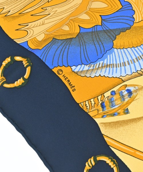 HERMES（エルメス）バンダナ・スカーフ 紺 サイズ:90 レディース/2200713630664