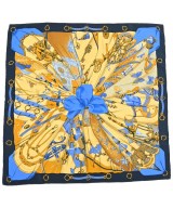 HERMES（エルメス）バンダナ・スカーフ 紺 サイズ:90 レディース/2200713630664