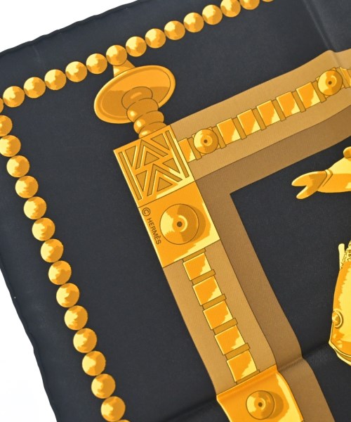 HERMES（エルメス）バンダナ・スカーフ 黒 サイズ:90 レディース/2200713630787