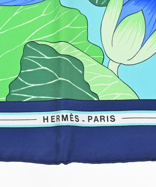 HERMES（エルメス）バンダナ・スカーフ 青 サイズ:90 レディース/2200716254010