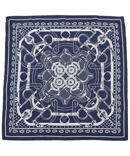 HERMES(エルメス)バンダナ・スカーフ 紺 サイズ:55/2200645216035