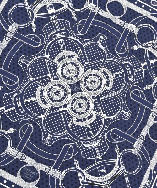 HERMES（エルメス）バンダナ・スカーフ 紺 サイズ:55 レディース/2200645216035