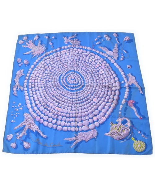 HERMES(エルメス)バンダナ・スカーフ 青 サイズ:90/2200647285114