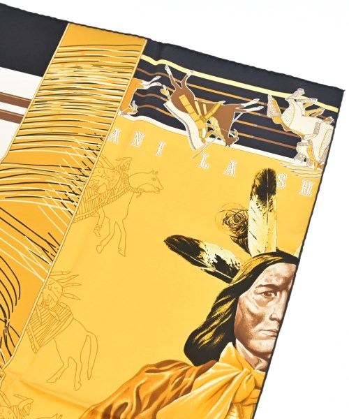HERMES（エルメス）バンダナ・スカーフ 黄 サイズ:90 レディース/2200647425022