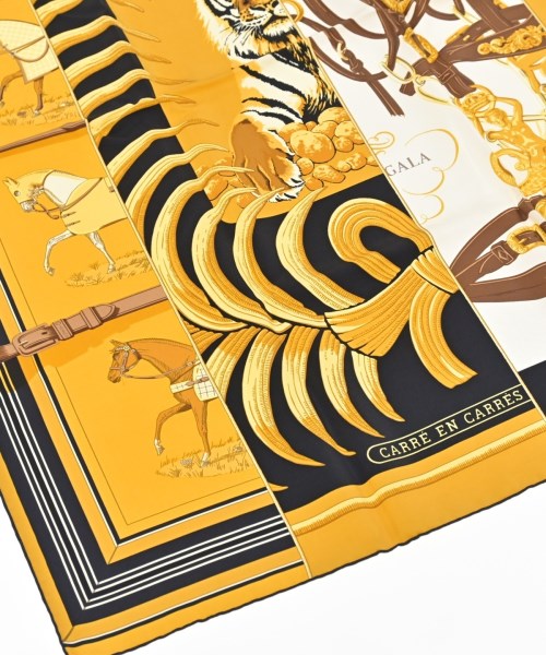 HERMES（エルメス）バンダナ・スカーフ 黄 サイズ:90 レディース/2200647425022