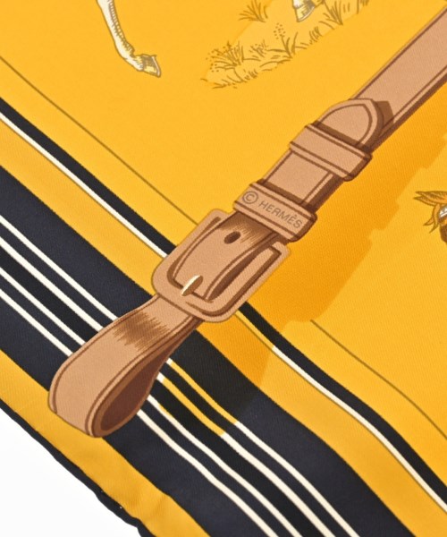 HERMES（エルメス）バンダナ・スカーフ 黄 サイズ:90 レディース/2200647425022