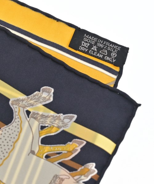 HERMES（エルメス）バンダナ・スカーフ 黄 サイズ:90 レディース/2200647425022