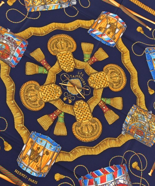 HERMES（エルメス）バンダナ・スカーフ 紺 サイズ:90 レディース/2200647923016