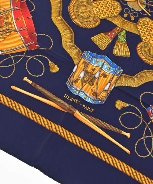 HERMES（エルメス）バンダナ・スカーフ 紺 サイズ:90 レディース/2200647923016