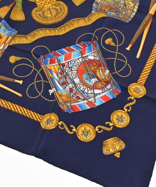 HERMES（エルメス）バンダナ・スカーフ 紺 サイズ:90 レディース/2200647923016