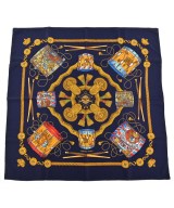 HERMES（エルメス）バンダナ・スカーフ 紺 サイズ:90 レディース/2200647923016