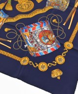 HERMES（エルメス）バンダナ・スカーフ 紺 サイズ:90 レディース/2200647923016