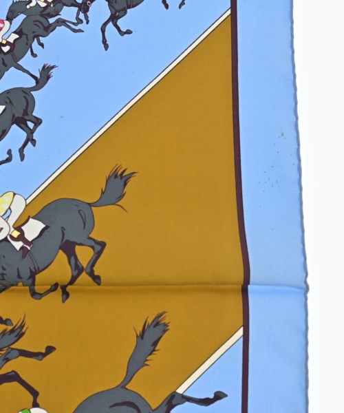 HERMES（エルメス）バンダナ・スカーフ 青 サイズ:90 レディース/2200647941010