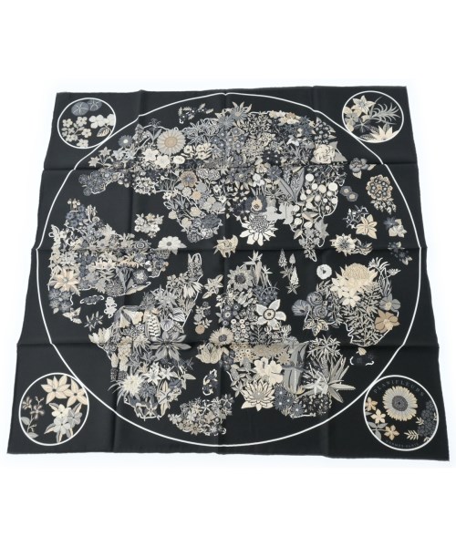 HERMES(エルメス)バンダナ・スカーフ 黒 サイズ:90/2200651292047