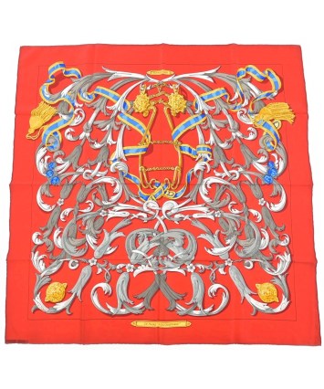 HERMES（エルメス）バンダナ・スカーフ 赤 サイズ:90 レディース